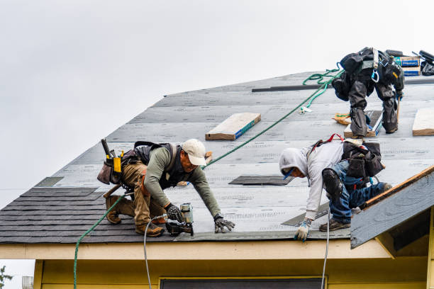 Professional Gutter Installation technician working in Nashport, OH